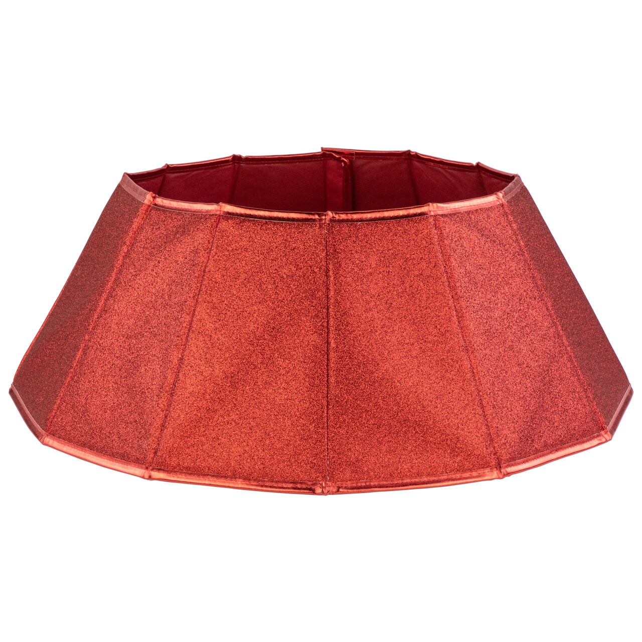 Northlight 26.75" Shiny Red Fabric Hexagonal Christmas Tree Collar